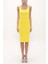 Sarı Askılı Dar Kesim Mini Örme Elbise 91967 6