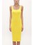 Sarı Askılı Dar Kesim Mini Örme Elbise 91967 7