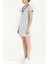 Mavi V Yaka Örme Mini Elbise 92076 2