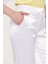 Beyaz Beli Lastikli Boru Paça Pantolon 41373 4
