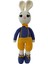 Sarı Mavi Renkli El Yapımı Oyuncak Amigurumi Pelüş Tavşan 1