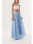 Mavi Fermuarlı Uzun Dantel Etek 81240 1