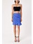 Mavi Volanlı Büzgülü Mini Etek 80711 7