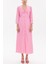 Pembe V Yaka Uzun Elbise 92840 1