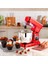 Kırmızı Mutfak Tartısı ve Hamur Yoğurma Mikseri, 1300W, 5,5l, Stand Tasarımı 2
