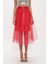 Kırmızı Beli Lastikli Tül Etek 81075 7