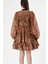 Leopar Büzgülü Kısa Elbise 94240 4