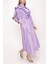 Lila Yakası Volanlı Gömlek Elbise 93510 5
