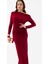 Kadın Bordo Düğüm Detay Uzun Örme Elbise 3