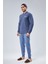 Mooncover Erkek Kışlık Göğüs Cebi Detaylı Pijama Takımı Jeans 3