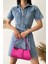 Kadın Kemerli Düğmeli Denim Elbise – Şehirli & Vücuda Oturan Stil 3