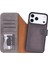 Bloomcase Magic Wallet Ash Gray Apple iPhone 17 Pro (6.3") Hakiki Deri Çıkarılabilir Cüzdanlı Telefon Kılıfı 1