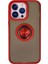 iPhone 15 Pro Kılıf Montreal Yüzüklü Silikon Kapak - Kırmızı 1