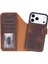 Bloomcase Magic Wallet Saddle Brown Apple iPhone 17 Pro (6.3") Hakiki Deri Çıkarılabilir Cüzdanlı Telefon Kılıfı 1