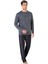 6095 Erkek Fume Uzun Kollu Bisiklet Yaka Pijama Takımı 1