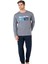 6096 Erkek Gri Uzun Kollu Bisiklet Yaka Pijama Takımı 1