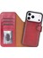 Bloomcase Magic Wallet Crimson Red Apple iPhone 17 Pro (6.3") Hakiki Deri Çıkarılabilir Cüzdanlı Telefon Kılıfı 1