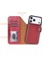 Bloomcase Magic Wallet Crimson Red Apple iPhone 17 Pro (6.3") Hakiki Deri Çıkarılabilir Cüzdanlı Telefon Kılıfı 3