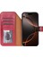 Bloomcase Magic Wallet Crimson Red Apple iPhone 17 Pro (6.3") Hakiki Deri Çıkarılabilir Cüzdanlı Telefon Kılıfı 5