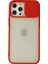 iPhone 12 Pro Max Kılıf Palm Buzlu Kamera Sürgülü Silikon - Kırmızı 1