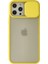 iPhone 12 Pro Max Kılıf Palm Buzlu Kamera Sürgülü Silikon - Sarı 1