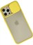 iPhone 12 Pro Max Kılıf Palm Buzlu Kamera Sürgülü Silikon - Sarı 2