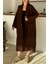 Oversize Kalın Triko Uzun Hırka Kahve 8274 2