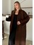 Oversize Kalın Triko Uzun Hırka Kahve 8274 5