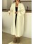 Oversize Kalın Triko Uzun Hırka Ekru 8274 3
