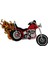 Ütüyle Yapışan Ateşli Harley Motosiklet Aplike Kırmızı - 1 Adet 1