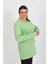 Kadın Büyük Beden Uzun Kol Penye Pijama Takımı Fıstık Yeşili 3