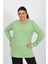 Kadın Büyük Beden Uzun Kol Penye Pijama Takımı Fıstık Yeşili 5