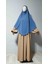Maksi Boy Sandy Sufle Khimar Hazır Hijab Eşarp Indigo 2