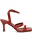 25S-218 5fx Kırmızı Kadın Topuklu Sandalet 9