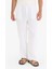 %100 Keten Relax Fit Üç Cepli Geniş Paça Pantolon F4601AX25HS 5