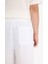 %100 Keten Relax Fit Üç Cepli Geniş Paça Pantolon F4601AX25HS 7