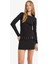 Afra x DeFacto Coool Bodycon Vücudu Saran Bisiklet Yaka Uzun Kollu Mini Elbise G3397AX25AU 4