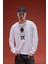 Boxy Fit Bisiklet Yaka Baskılı Sweatshirt E9331AX25AU 1