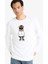 Boxy Fit Bisiklet Yaka Baskılı Sweatshirt E9331AX25AU 4