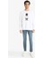 Boxy Fit Bisiklet Yaka Baskılı Sweatshirt E9331AX25AU 5