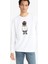 Boxy Fit Bisiklet Yaka Baskılı Sweatshirt E9331AX25AU 6