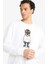 Boxy Fit Bisiklet Yaka Baskılı Sweatshirt E9331AX25AU 7