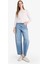 Barrel Fit Normal Bel Düz Paça Bilek Boy Jean Kar Yıkamalı Pantolon F2959AX25WN 3