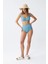 Kadın Basic Turkuaz Pedli Yüksek Bel Bikini Takımı 3