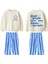 Smile Detaylı Çizgili Unisex Çocuk takım - Mavi 2