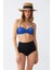 Kadın Straplez Mavi Yüksek Bel Bikini Takımı 2