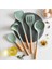 Parça Silikon Mutfak Gereçleri Seti Ahşap Saplı Yapışmaz Spatula Pişirme Seti Kızartma Spatulası Kepçe Pirinç Kaşığı (Yurt Dışından) 3