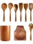 Parça Ahşap Yemek Kaşıkları, Yemek Pişirmek Için Ahşap Gereçler ve Gereç Tutucu, Tik Ağacından Mutfak Gereçleri Seti (Yurt Dışından) 3
