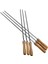 Kebap Barbekü Paslanmaz Çelik Şişler Ahşap Saplı Düz Yeniden Kullanılabilir Metal Şiş Çubukları Saklama Çantası ile 6 Adet (Yurt Dışından) 1