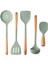 Parça Silikon Mutfak Gereçleri Seti Ahşap Saplı Yapışmaz Spatula Pişirme Seti Kızartma Spatulası Kepçe Pirinç Kaşığı (Yurt Dışından) 2